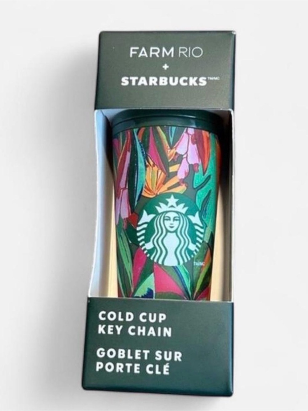 FARM Rio x Starbucks Multicolor Floral Cold Cup Key Chain - Picture 1 of 2